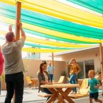 Instalación de toldos en zonas comunitarias